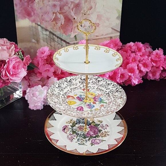 3 Tier Cake Stand Wedding Dessert High Tea Party Serving Tray Christmas Gift - Picture 6 of 12